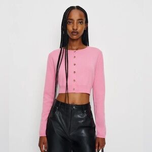 NWT Reformation Janie Cashmere Crew Cardigan- small, Taffy